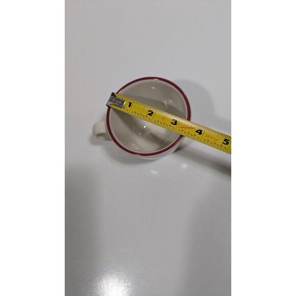 Syracuse China White Ceramic Cup Red Rim Scalloped Design Vintage - Picture 3 of 9